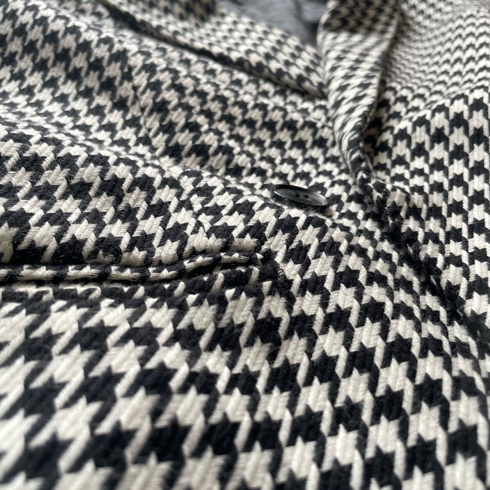 Rachel Zoe Houndstooth Double-Breasted Coat | XS | Classic Black and White Layer - Picture 4 of 8